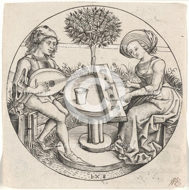 The Music Making Couple, 1470/80. Creator: Monogrammist b. g..