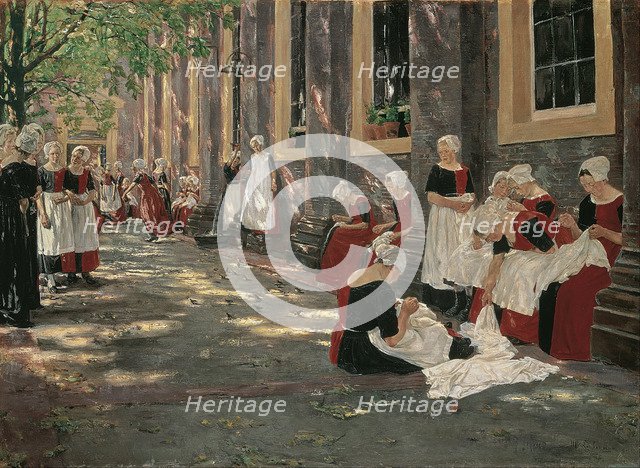 Free Period in the Amsterdam Orphanage. Artist: Liebermann, Max (1847-1935)