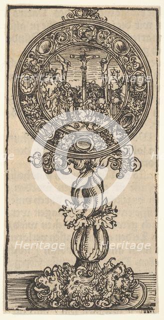 A Silver-Gilt Pacifical with a Crucifixion, from the Large Series of Wittenberg Reliquaries, 1509. Creator: Lucas Cranach the Elder.