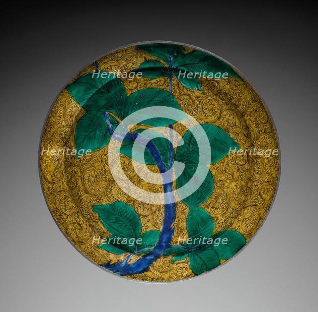 Large Dish with Persimmon Branch, mid- to late 1600s. Creator: Unknown.