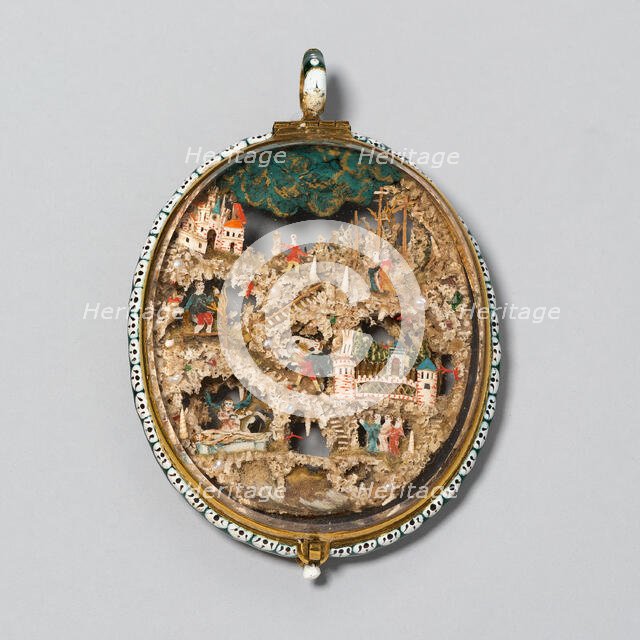 Double-Sided Pendant with Scenes from the Lives of Saint Francis and of Christ, Austria, 17th cent.. Creator: Unknown.