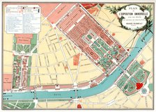 Plan of the Universal Exposition, Paris, 1889. Artist: Unknown