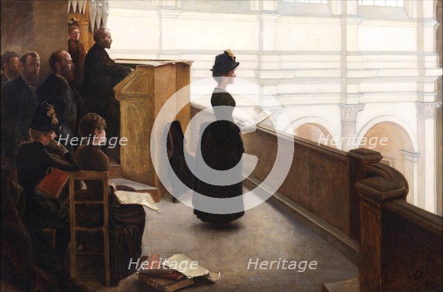 The Organ Rehearsal, c.1885. Creator: Henry Lerolle.