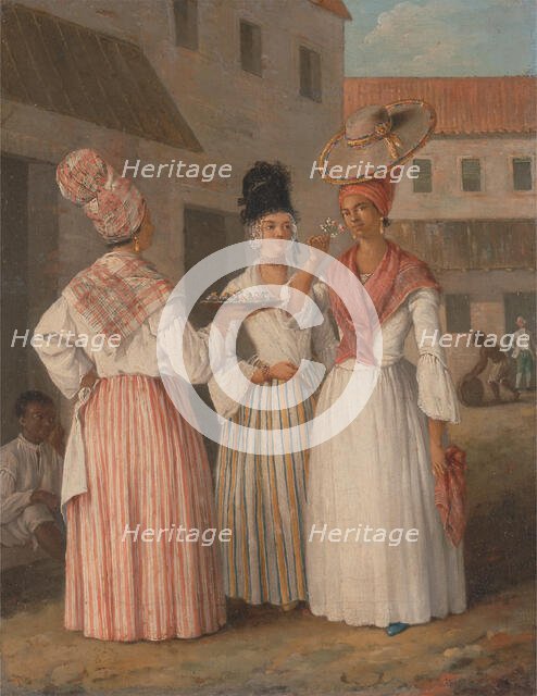 A West Indian Flower Girl and Two other Free Women of Color, ca. 1769. Creator: Agostino Brunias.