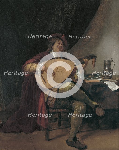 Self-Portrait playing the Lute, ca 1665. Artist: Steen, Jan Havicksz (1626-1679)