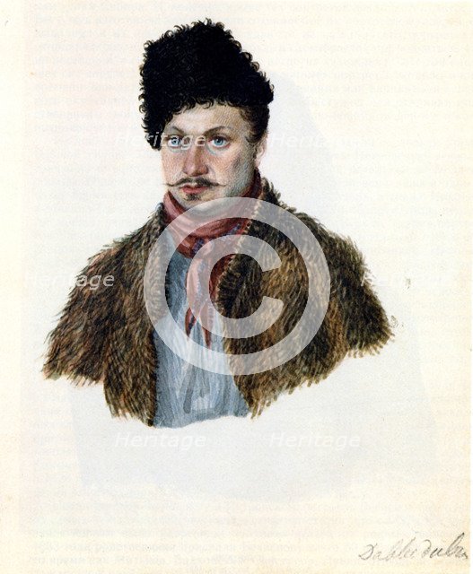 Portrait of Decembrist Vasily Davydov (1793-1855), 1839. Artist: Bestuzhev, Nikolai Alexandrovich (1791-1855)