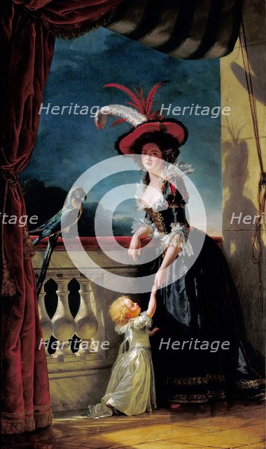Portrait of Louise-Elisabeth of France with her son Ferdinand. Artist: Labille-Guiard, Adélaïde (1749-1803)