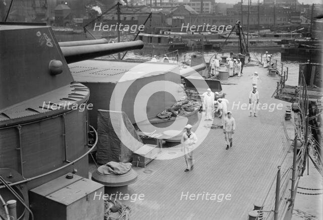Turrets on UTAH [ship], 1911. Creator: Bain News Service.
