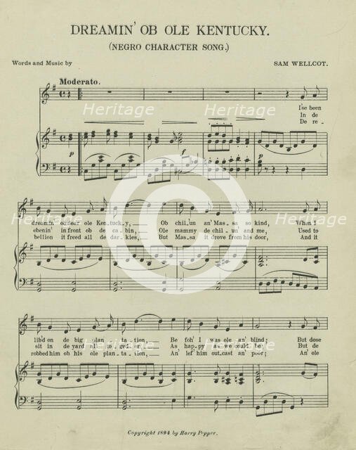 'Dreamin' ob ole Kentucky', 1894. Creator: Unknown.