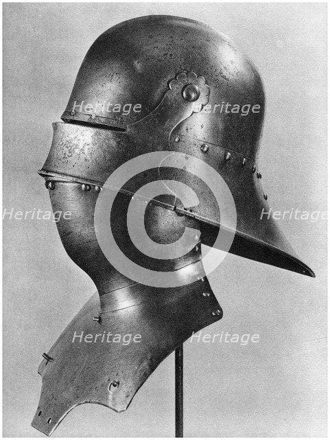 Visored sallet and bevor, c1480 (1958). Artist: Unknown