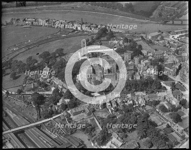 Lancaster Castle and the Priory and Parish Church of St Mary, Lancaster, Lancashire, c1930s. Creator: Arthur William Hobart.