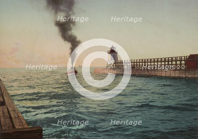 Harbor entrance, Charlevoix, Michigan, c1900. Creator: Unknown.