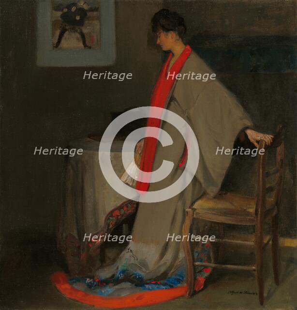 Young Woman in Kimono, c. 1901. Creator: Alfred Henry Maurer.