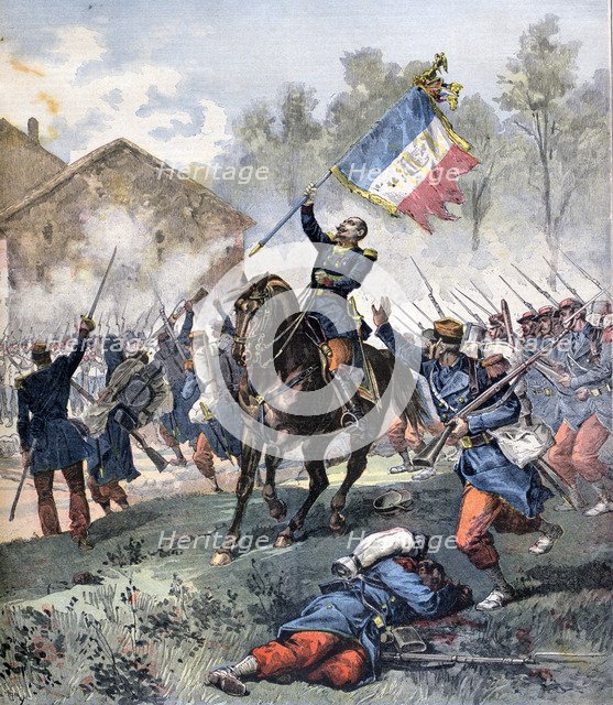 Death of Colonel Malleville, Battle of Solferino, 24th June 1859, (1891). Artist: Henri Meyer