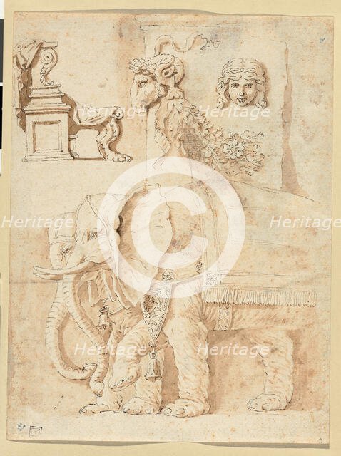 Studies after Andrea Mantegna, Giulio Romano, and the Antique, 1635/40. Creator: Nicolas Poussin.