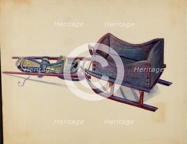 Toy Sleigh, c. 1936. Creator: Mina Lowry.
