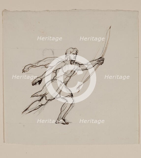 Bearded Running Figure, between 1820 and 1848. Creator: Thomas Cole.