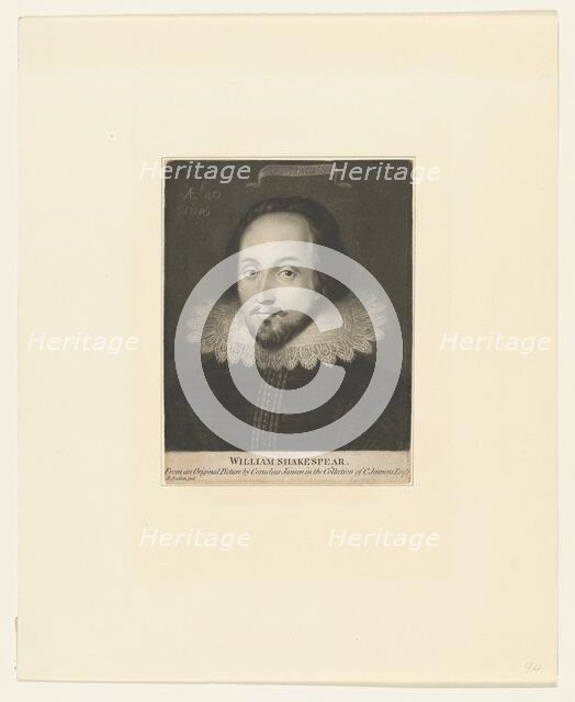 William Shakespeare (formerly known as), ca. 1770. Creator: Richard Earlom.