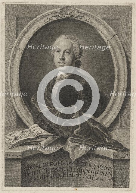 Portrait of the composer Johann Adolf Hasse (1699-1783), 1755.