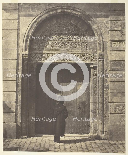 The Portal of Saint Ursinus at Bourges, rue du Vieux Poirier, 1854, printed 1854. Creators: Bisson Frères, Louis-Auguste Bisson, Auguste-Rosalie Bisson.