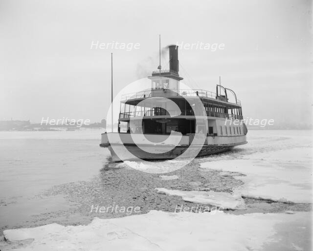 Detroit River ferry boat in ice, between 1880 and 1901. Creator: Unknown.