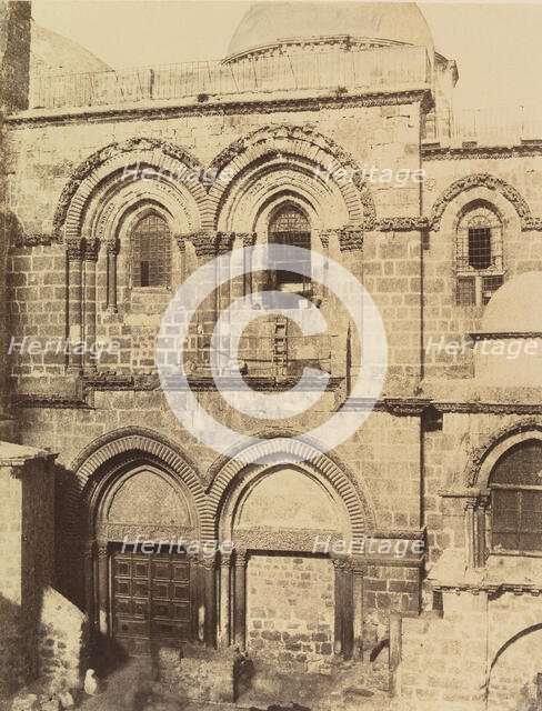 Jérusalem. Entrée de l'église du St. Sépulcre, 1860 or later. Creator: Louis de Clercq.