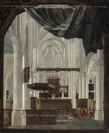 Interior of Sint Gertrudiskerk in Bergen op Zoom, 1655. Creator: Gerard Houckgeest.