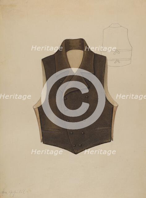 Waistcoat, c. 1937. Creator: Sara Garfinkel.