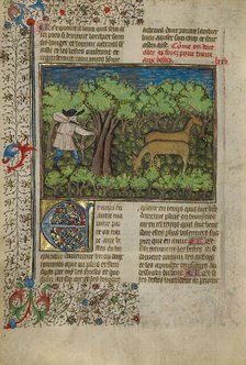 An Archer Shooting at Deer; Livre de la Chasse, about 1430-1440. Creator: Unknown.