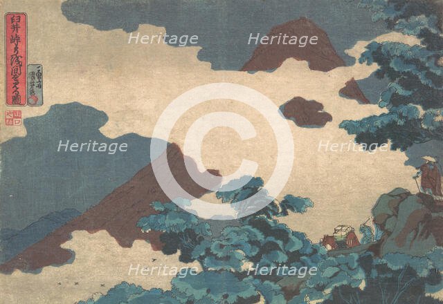 View of Mt. Asama from the Usui Pass, ca. 1850. Creator: Utagawa Kuniyoshi.