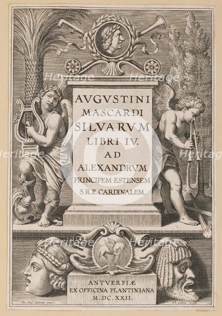 Title Page for Agostino Mascardi, Silvarium Libri IV, 1622. Creator: Theodoor Galle.