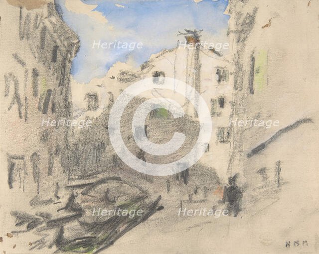 Venetian Street Scene, 19th century. Creator: Hercules Brabazon Brabazon.