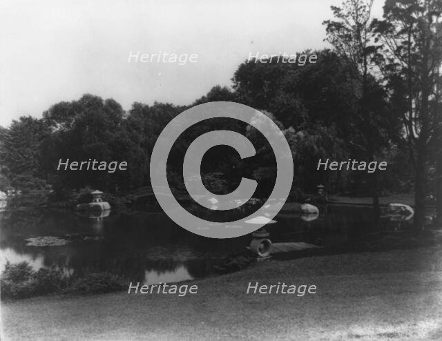 New York. Long Island - Japanese garden at home of Mrs. George W. Wickersham, Laurence, c1915. Creator: Frances Benjamin Johnston.