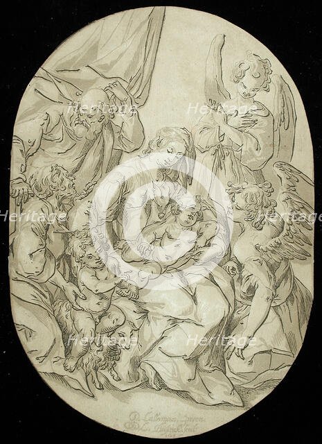 Holy Family with Infant Saint John, 1625. Creator: Ludolph Busing.