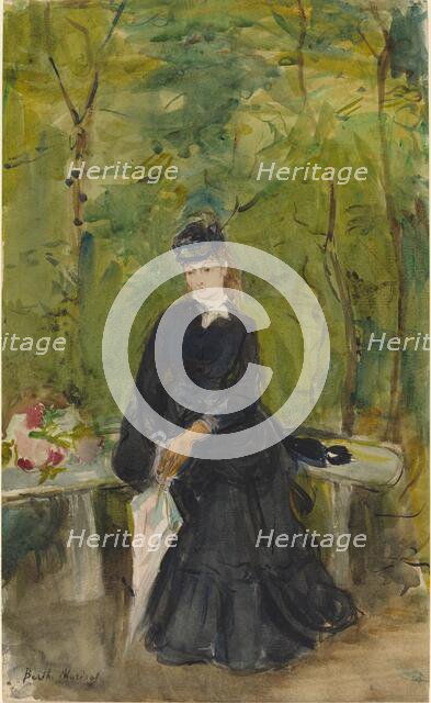 The Artist's Sister Edma Seated in a Park, 1864. Creator: Berthe Morisot.
