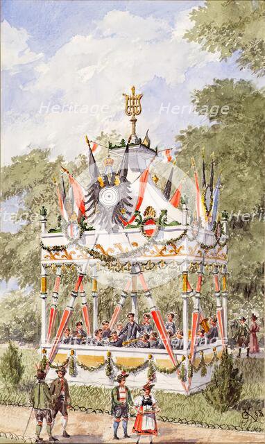 The music pavilion of the Vienna Schützenfest from 1898. Creator: Gustav Korompay.