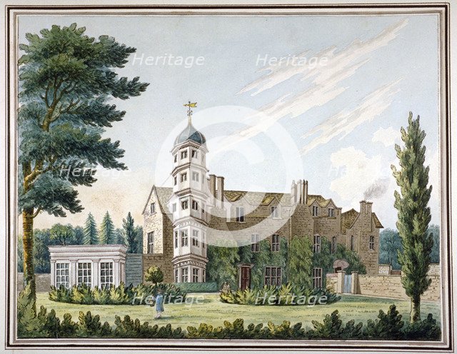 View of Clapham Manor House and its garden, Clapham, London, c1800. Artist: Anon