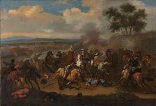 The Battle of the Boyne, Ireland, between Kings James II and William III, 12 July 1690, 1690-1733. Creator: Jan van Huchtenburg.