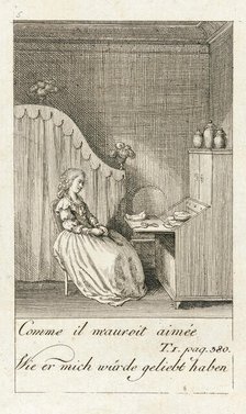 Illustration for 'Caroline of Lichtfield', 1786. Creator: Daniel Nikolaus Chodowiecki.