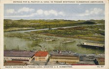 Pacific Entrance to Panama Canal Showing U. S. Submarines, c1920s. Artist: Unknown