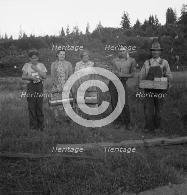 Possibly: This family, like others in the area, raise strawberries..., near Tenino, Washington, 1939 Creator: Dorothea Lange.