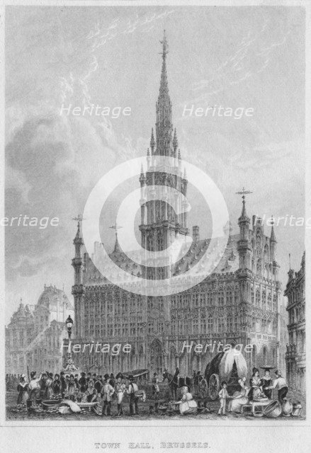 'Town Hall, Brussels', 1850. Artist: Shury & Son.