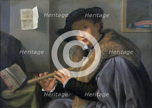 Portrait of a man with flute, c. 1525.
