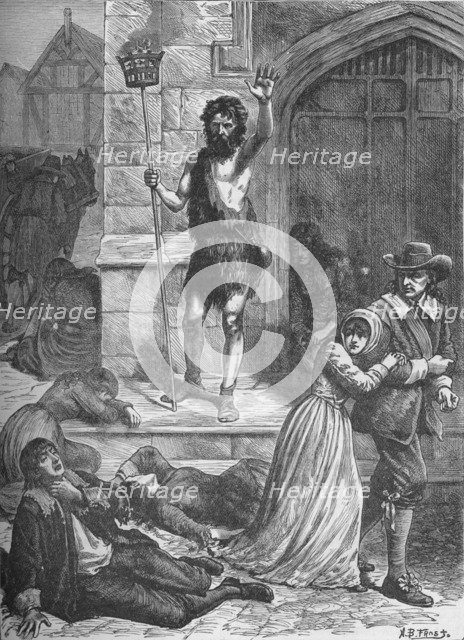 'The Great Plague: the Maniac Pronouncing the Doom of London', 1665-1666 (1905).  Artist: AB Frost.
