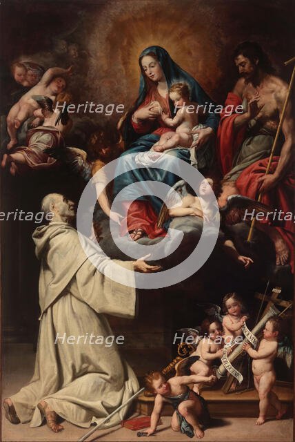 The Vision of Saint Bernard, 1643. Creator: Fiasella, Domenico (1589-1669).