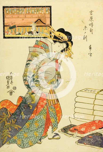 The Hour of the Sheep, Eight Hour of Day (Hitsuji no koku, hiru no yattsu), c1818-1821. Creator: Kunisada (Toyokuni III); Utagawa (1786-1865).