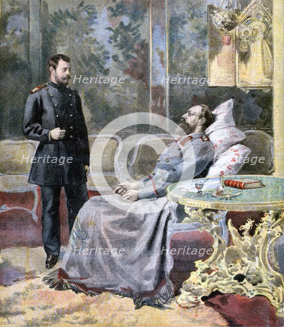 The Tsarevich Nicholas and his father Tsar Alexander III of Russia, 1894. Creator: F Meaulle.