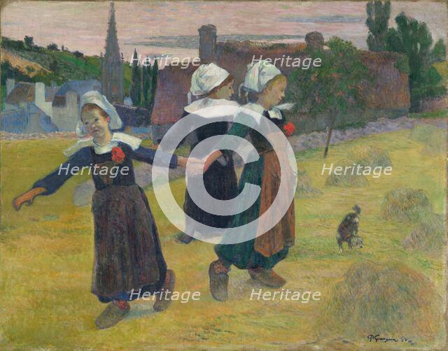 Breton Girls Dancing, Pont-Aven, 1888. Creator: Paul Gauguin.