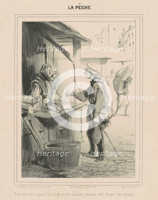 C'est presque toujours a la halle ..., 19th century.  Creator: Honore Daumier.