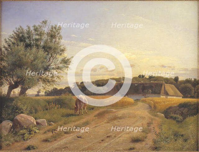 A Croft at Lodskov near Vognserup Manor, Zealand, 1847. Creator: Johan Thomas Lundbye.